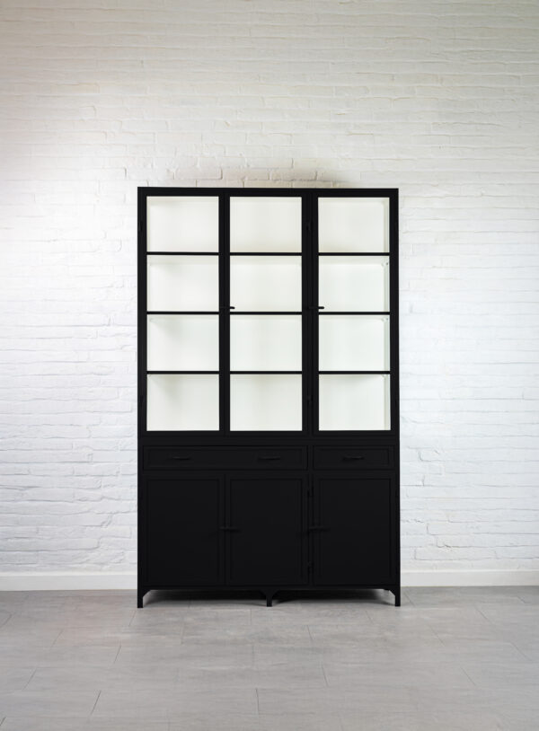Two drawers iron cabinet with three plus three doors